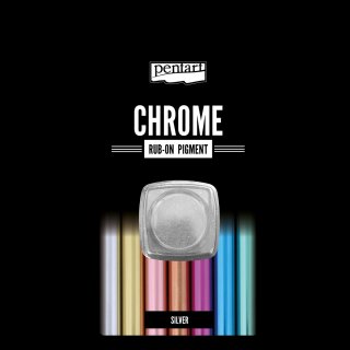Rub-On Pigment Chrome 0,5g von Pentart Silber #2