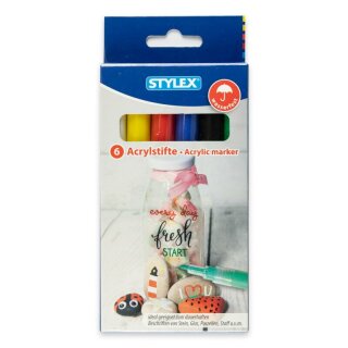 Acrylstifte - Acrylmalstifte Grundsortiment 6 Farben von Stylex