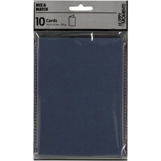 Karten Set blau, 10 Karten 10,5x15 cm 220 g