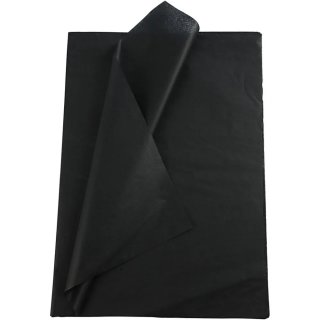 Seidenpapier - Tissue 50 x 70 cm, 14 g, 25 Stück schwarz
