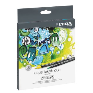 Aqua Brush Duo 12er Set Lyra Doppelfasermaler mit 2 Spitzen12 versch. Farben