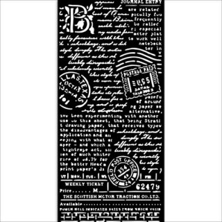 Schablone Stamperia 12 x 25 Postcard Happiness