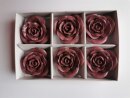 Dekorosen 6er Set rot aus Keramik sehen alt Rosa -dunkel aus