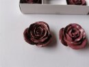 Dekorosen 6er Set rot aus Keramik sehen alt Rosa -dunkel aus