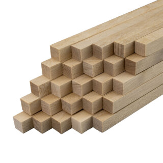 Holzstäbe quadratisch 8x8x300 mm Beutel m. 25 Stck.