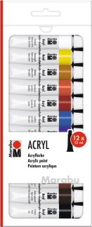 Marabu Acrylfarben Set 12 x 12 ml Tuben