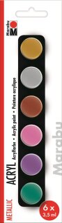 Marabu Acrylfarben Set Metallic 6x3,5 ml