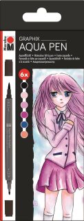 Marabu Aqua Pen Graphix 6er Set Make Manga