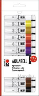 Marabu Aquarellfarben 12er Set 12x 12 ml Tuben