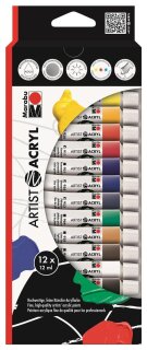 Marabu Artist Acryl 12er Sortierung 12 x 12 ml Tuben