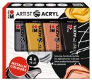 Marabu Artist Acryl 4er Set Metallic 4x75 ml