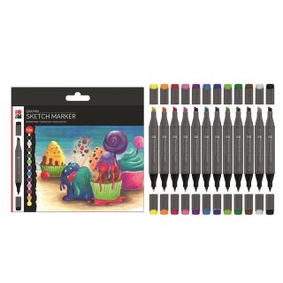 Marabu Sketch Marker Graphix 12er Set Sugarholic