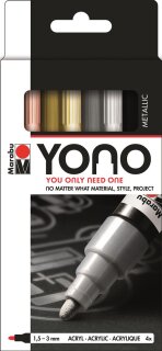 Marabu Yono Metallfarben Markerset  4x 1,5-3mm