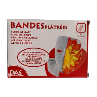 Paket Gipsbänder 4 Stück je 3 Meter lang u. 8cm breit von DAS