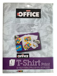 Transferpapier Set 5 Blätter DIN A4 zum Aufbügeln auf Textilien