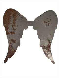 Engelflügel Metall mit Flugrost Handarbeit 30x30 cm