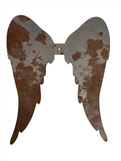 Engelflügel Metall mit Flugrost Handarbeit 22x18 cm