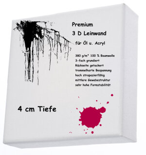 L+P Keilrahmen 3D 20x120 cm Premium 4cm 360g