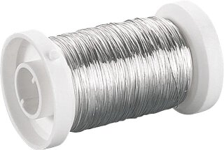 Silberdraht (versilbert)  mit Kupferkern 0,25mm / 50m lang