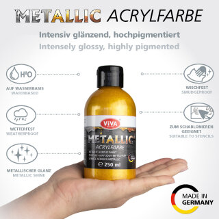 Metallic Acrylfarbe Taupe 250ml von Viva